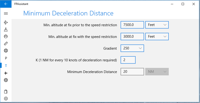 Minimum Deceleration Distance